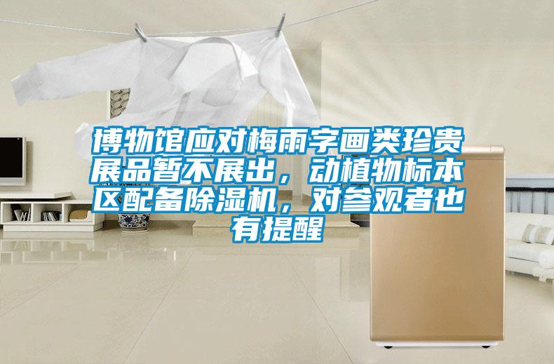 博物館應(yīng)對(duì)梅雨字畫類珍貴展品暫不展出,動(dòng)植物標(biāo)本區(qū)配備除濕機(jī),對(duì)參觀者也有提醒
